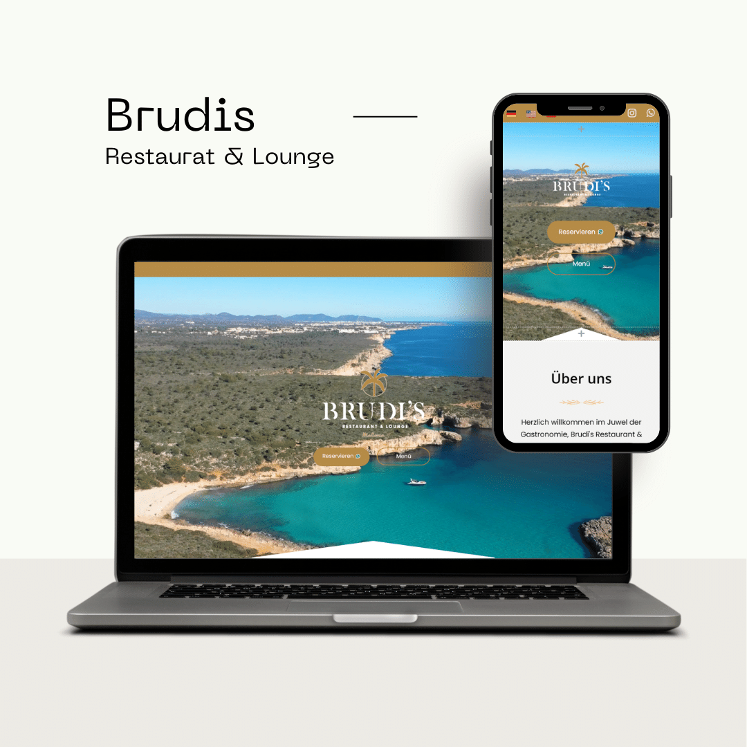 Website von Brudi’s Restaurant und Lounge auf Laptop und Smartphone