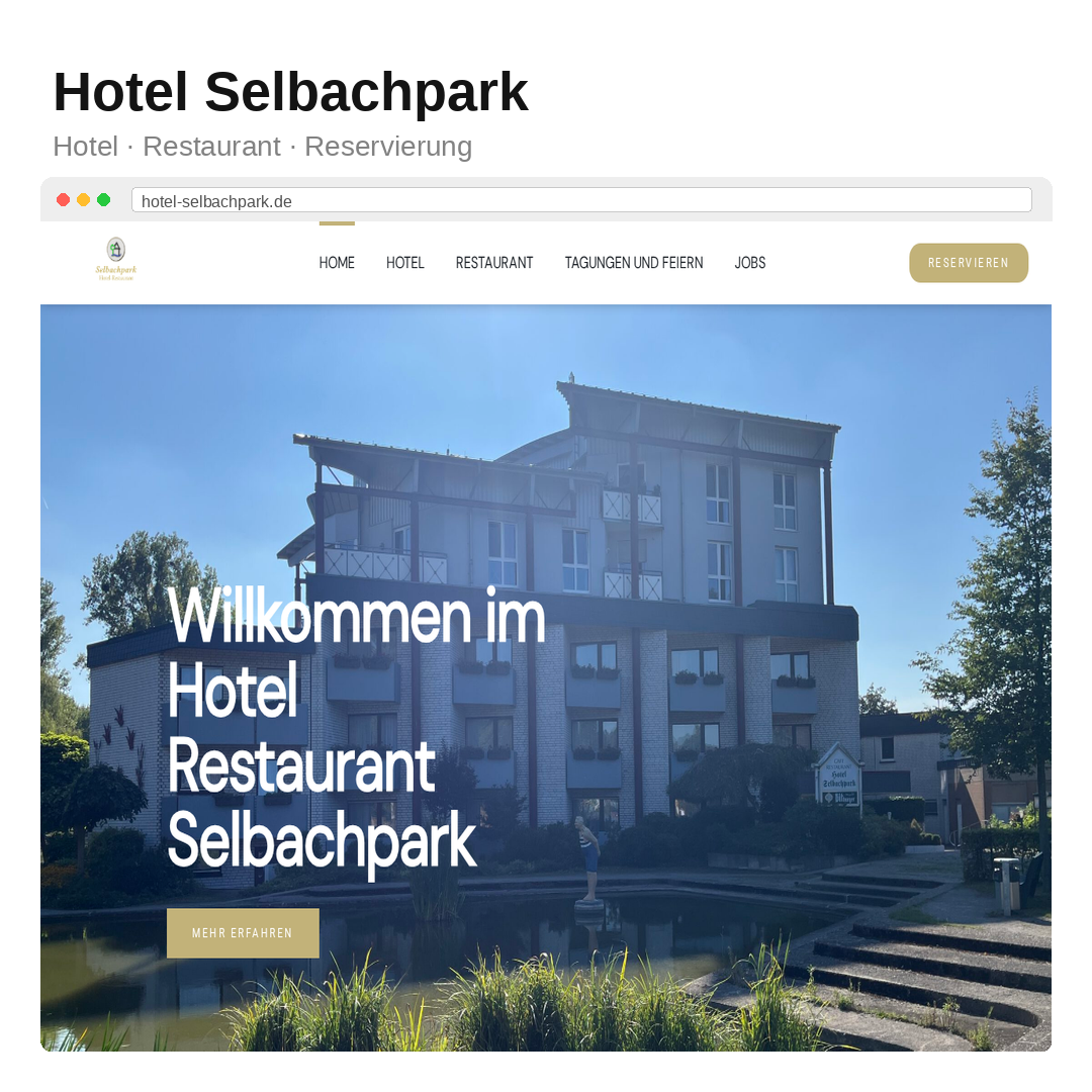 Startseite der Website von Hotel Selbachpark aus Hamm
