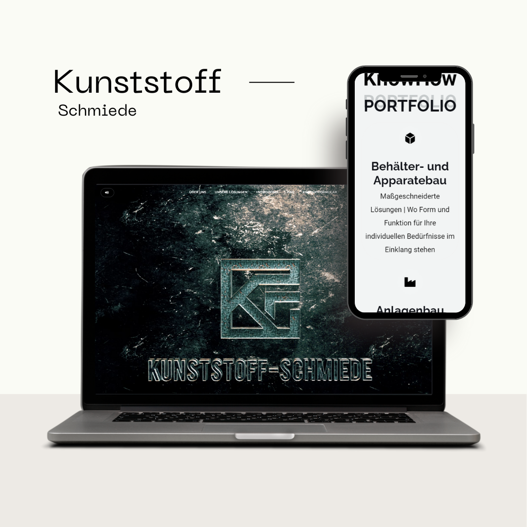 Website der Kunststoff-Schmiede auf Laptop und Smartphone